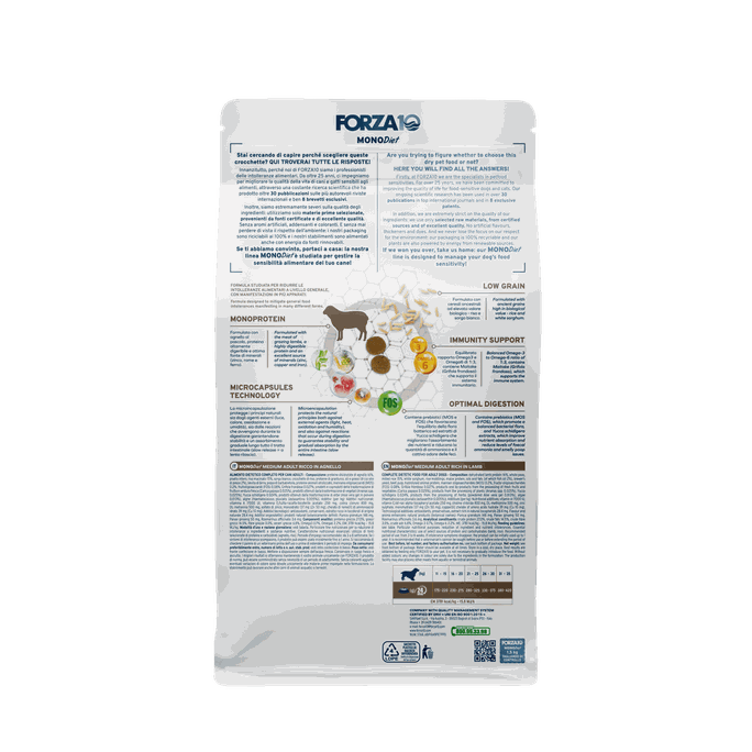 FORZA10 Monodiet Medium Adult Ar Jēru, Suņiem sausā barība, 1.5 kg - 2