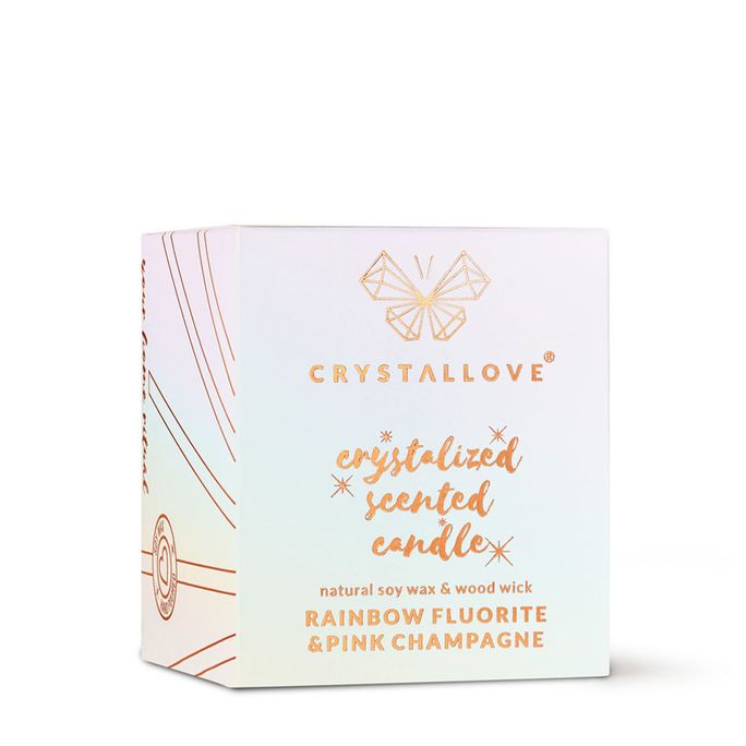 CRYSTALLOVE Rainbow Fluorite & Champagne Soy aromātiskā svece, 1 gab. - 3