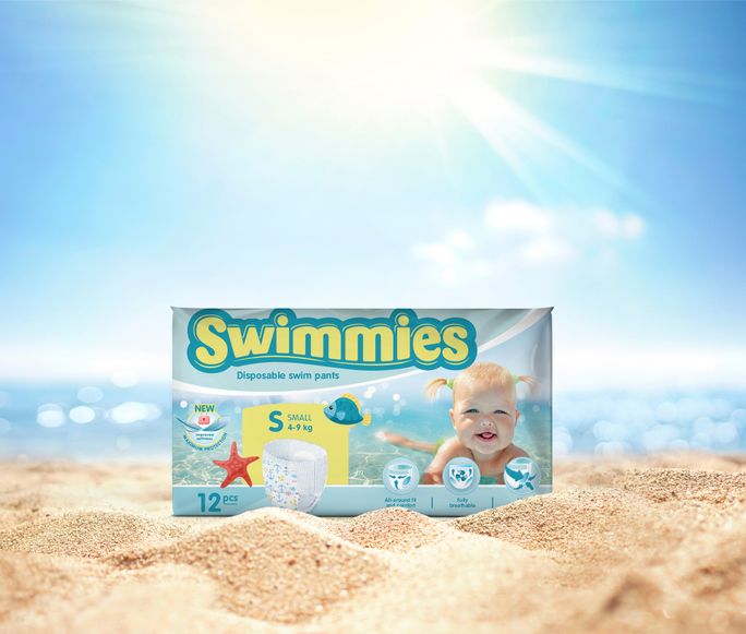 MOLTEX Swimmies S (4-9 kg) peldēšanas autiņbiksītes, 12 gab. - 3