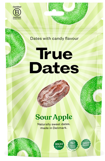 TRUE DATES Sour Apple dateles, 100 g - 1
