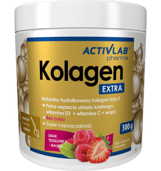 ACTIVLAB Kolagen XTRA Raspberry-strawberry, aviečių ir braškių skonio milteliai, 300 g - 1