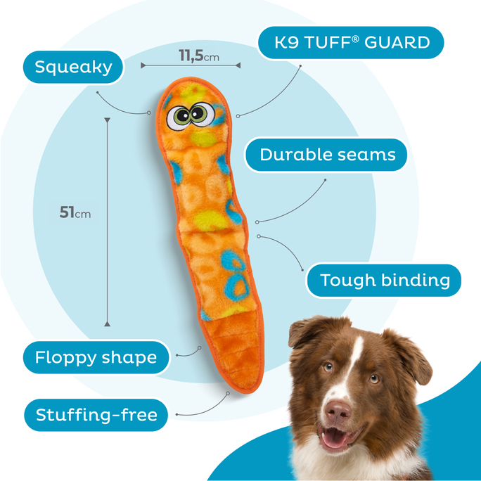 OUTWARD HOUND Sssupreme Snake, Oranža, S rotaļlieta, 1 gab. - 3