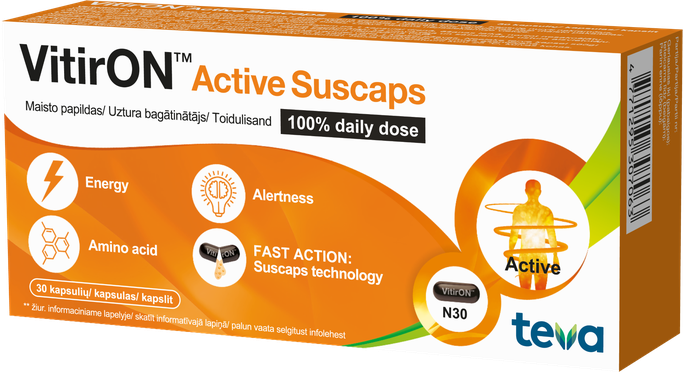 VITIRON Active Suscaps 100% Daily Dose kapsulas, 30 gab. - 1