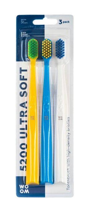 WOOM 5200 Ultra Soft zobu birste, 3 gab. - 1