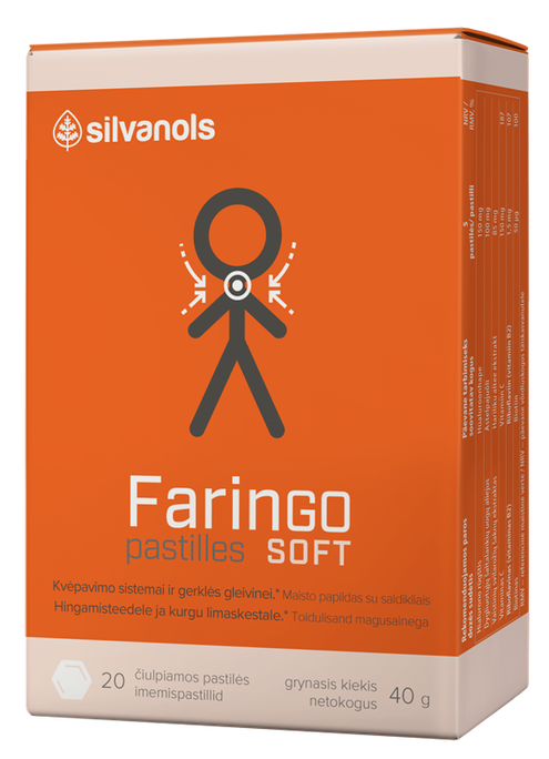 FARINGO SOFT čiulpiamos pastilės, 20 vnt. - 1
