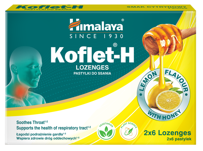 HIMALAYA Koflet-H Lemon pastilas, 12 gab. - 1