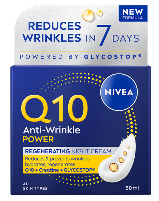 NIVEA Q10 Pretgrumbu Nakts sejas krēms, 50 ml - 1
