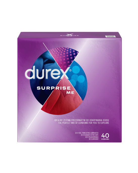 DUREX Surprise Me prezervatīvi, 40 gab. - 1