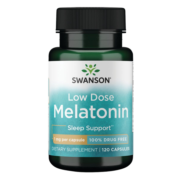 SWANSON Melatoninas 1 Mg, miego kokybei gerinti, kapsulės, 120 vnt. - 1