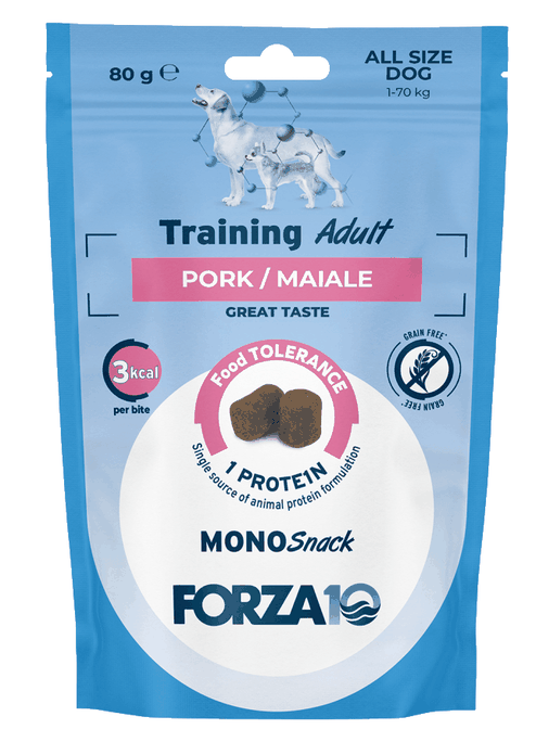 FORZA10 Monosnack Training Adult Cūka, Suņiem gardumi, 80 g - 1