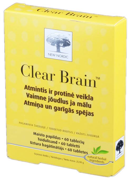NEW NORDIC Clear Brain tabletes, 60 gab. - 1