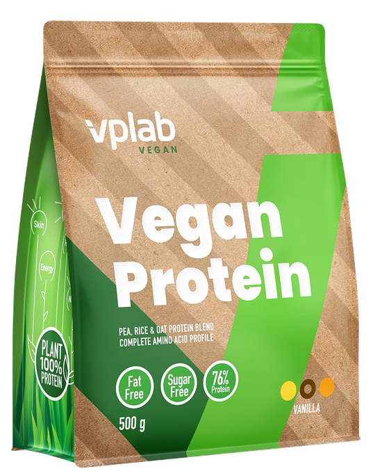 VPLAB Vegan Protein Vanilla pulveris, 500 g - 1