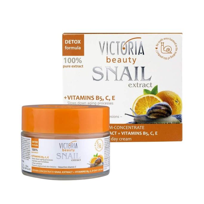 VICTORIA BEAUTY Snail Extract + Vitamins B5, C, E sejas krēms, 50 ml - 2