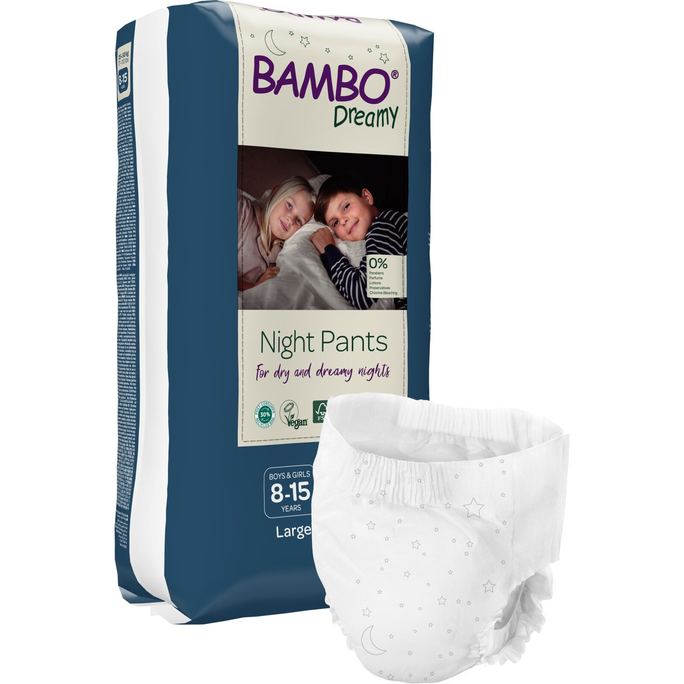 BAMBO Nature Dreamy Night Pants, 8-15 gadi, 35-50 kg biksītes, 10 gab. - 2