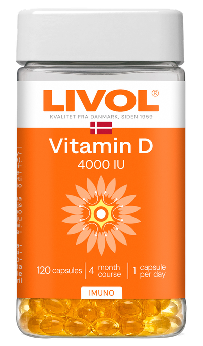 LIVOL Vitamīns D 4000 IU kapsulas, 120 gab. - 1