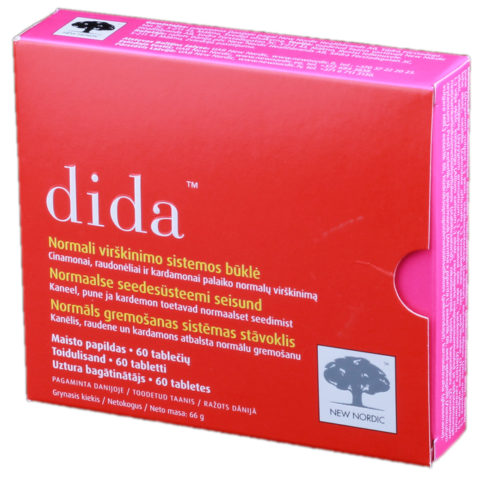 NEW NORDIC DIDA, virškinimo funkcijai palaikyti tabletės, 60 vnt. - 1