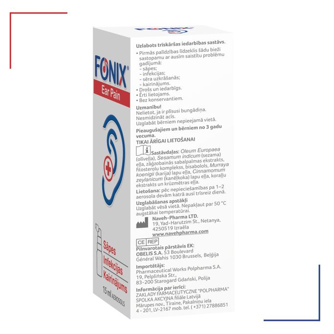 FONIX EAR PAIN aerosols, 15 ml - 2