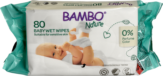 BAMBO NATURE Nature drėgnos servetėlės, 80 vnt. - 3
