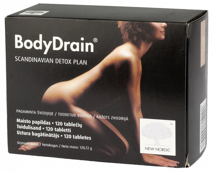 NEW NORDIC Bodydrain tabletes, 120 gab. - 1