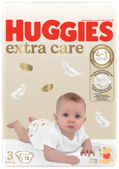 HUGGIES Extra Care 3 Mega Pack, 6-10kg autiņbiksītes, 72 gab. - 1