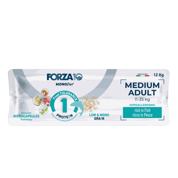 FORZA10 MonoDiet Medium Adult, su žuvimi, šunims sausas pašaras, 12 kg - 3