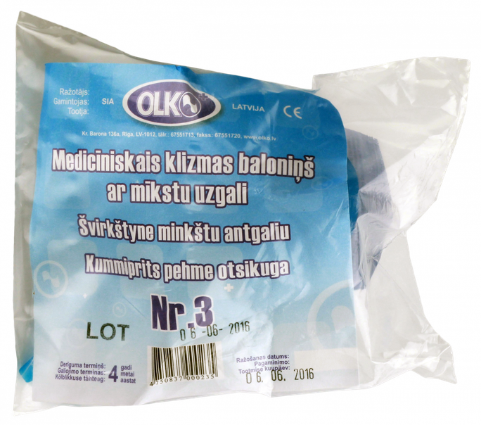 OLKO 3. izmērs medicīniskais klizmas balons, 1 gab. - 1