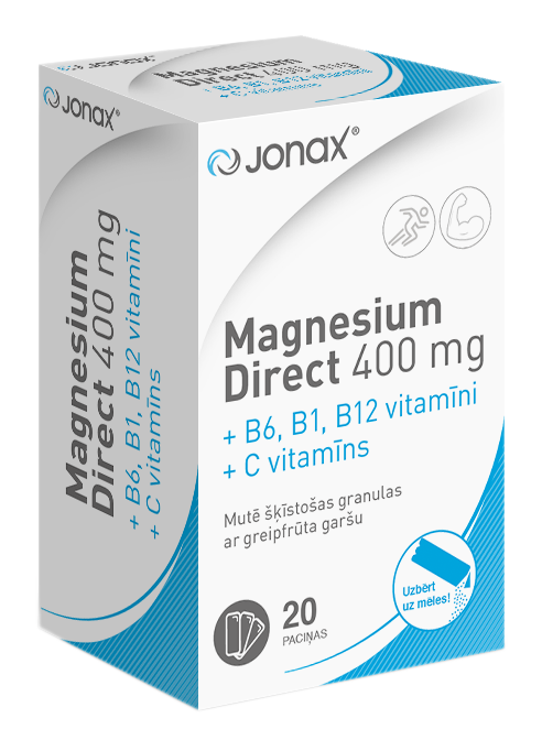 JONAX Magnesium Direct 400 mg paciņas, 20 gab. - 1
