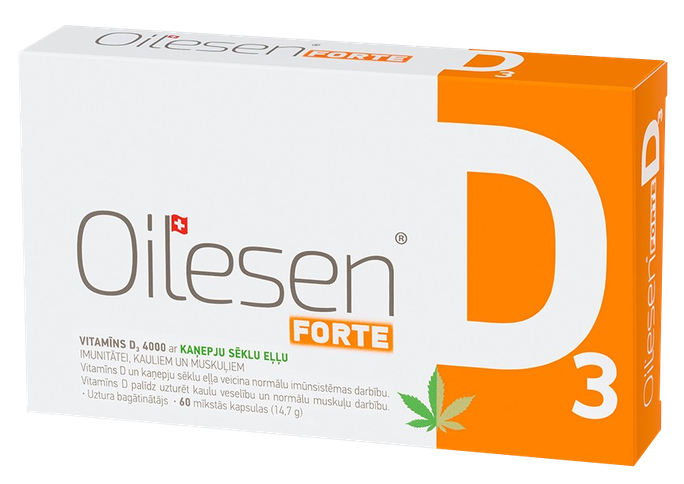 OILESEN Forte D3 4000SV mīkstās kapsulas, 60 gab. - 1