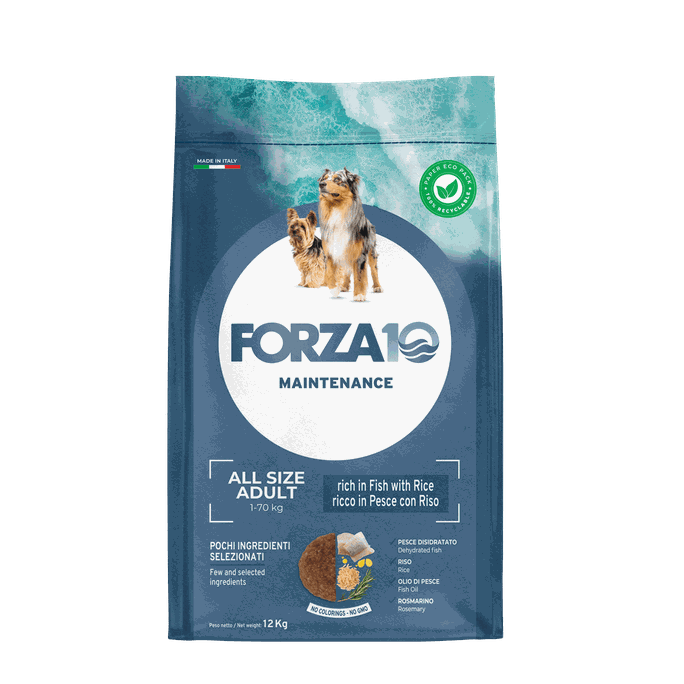 FORZA10 Maintenance Adult All Size Ar Zivīm Un Rīsiem, Suņiem sausā barība, 12 kg - 1