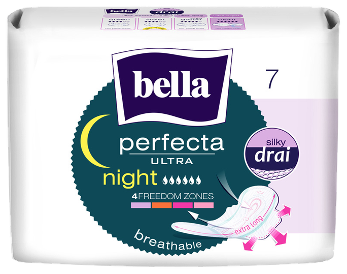 BELLA Ultra Night higiēniskās paketes, 7 gab. - 1
