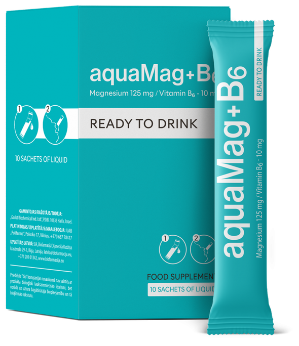 BIOFARMACIJA AquaMag+B6 15 ml paciņas, 10 gab. - 1