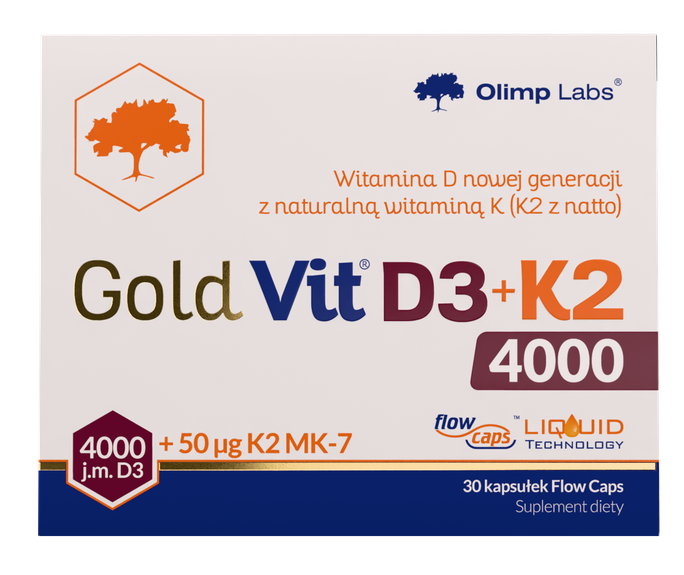 OLIMP LABS Gold Vit D3 + K2 4000SV + 50 mcg kapsulas, 30 gab. - 1