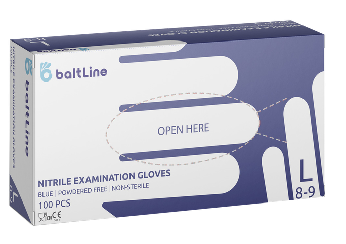 BALTLINE Izmērs L, nitrila cimdi, 100 gab. - 1