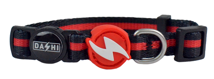 DASHI Stripes3 Red&Black Kaķiem kakla siksna, 1 gab. - 1