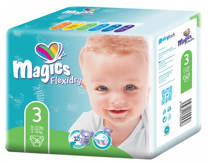 MAGICS Flexidry Midi 3 (6-10 kg) autiņbiksītes, 36 gab. - 1
