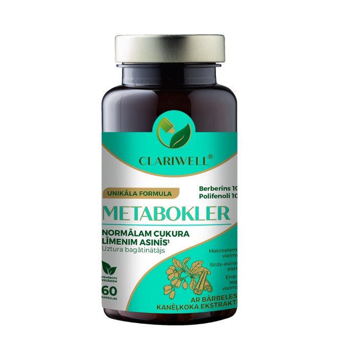 CLARIWELL Metabokler Normālam Cukura Līmenim Asinīs kapsulas, 60 gab. - 1