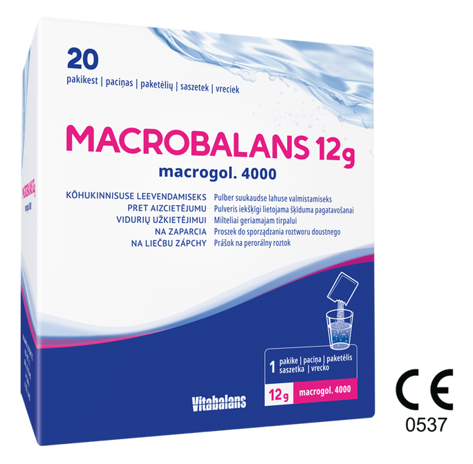 MACROBALANS 12 g pulveris iekšķīgi lietojama šķīduma pagatavošanai, 20 gab. - 1