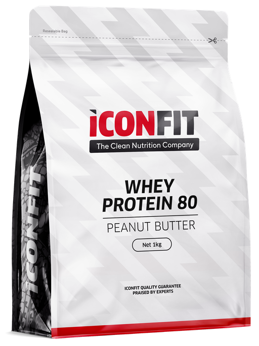 ICONFIT Whey Protein 80 - Peanut-Butter pulveris, 1000 g - 1