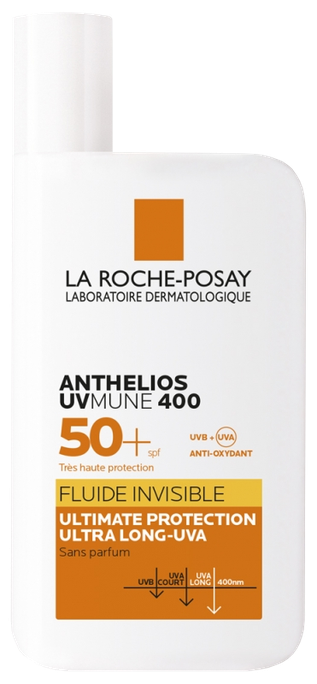 LA ROCHE-POSAY Anthelios UVmune 400 Invisible Fluid SPF50 + saules aizsarglīdzeklis, 50 ml - 1