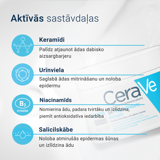 CERAVE SA Smoothing ķermeņa krēms, 340 g - 4