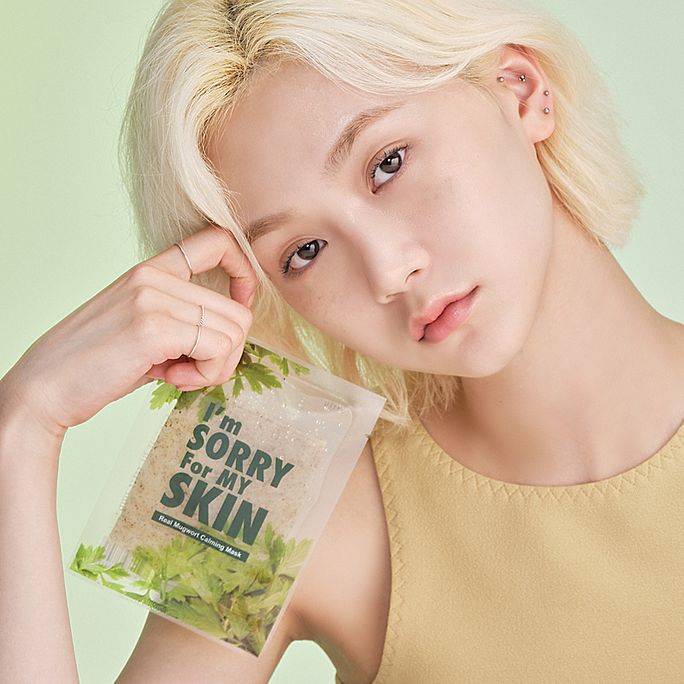 I'M SORRY FOR MY SKIN Real Mugwort Calming sejas maska, 23 ml - 2