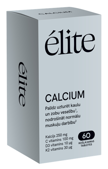 ELITE Calcium ar augļu garšu košļājamās tabletes, 60 gab. - 1