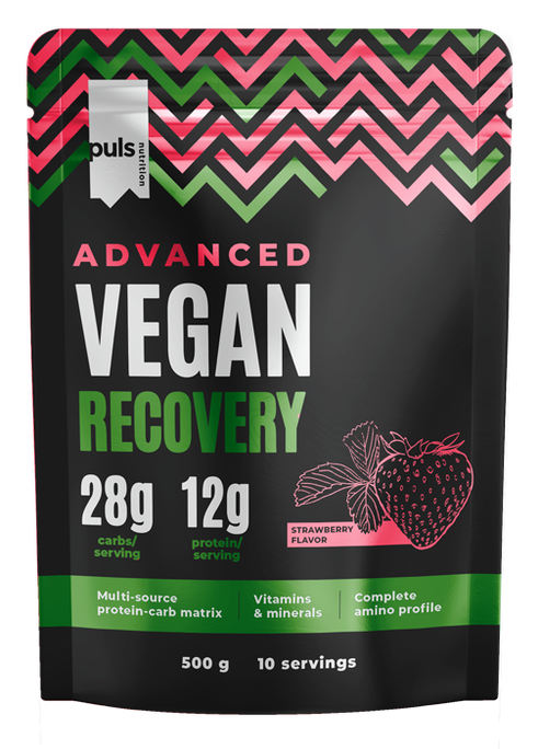 PULS NUTRITION Advanced Vegan Recovery Strawberry pulveris, 500 g - 1