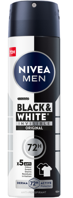 NIVEA Men Black & White Original dezodorants aerosols, 150 ml - 1