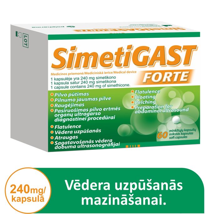 SIMETIGAST FORTE 240 mg kapsulas, 60 gab. - 1