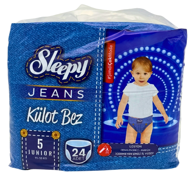 SLEEPY Jeans Pants Junior Nr.5 autiņbiksītes, 24 gab. - 1