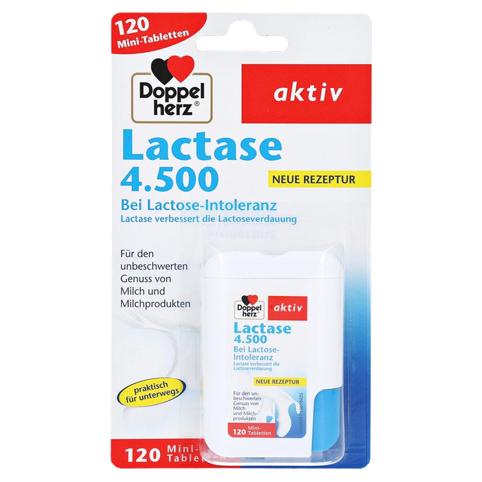 DOPPELHERZ Aktiv Lactase 4.500 tabletes, 120 gab. - 1