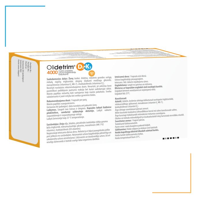 OLIDETRIM  4000 D3+K2 Omega 3 kapsulas, 30 gab. - 2