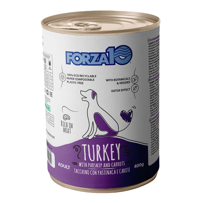 FORZA10 Maintenance Tītars Ar Pastinaku Un Burkāniem, Suņiem mitrā barība, 400 g - 1