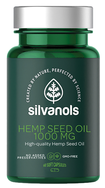 SILVANOLS Premium Hemp Seed Oil 1000 mg kapsulas, 60 gab. - 1